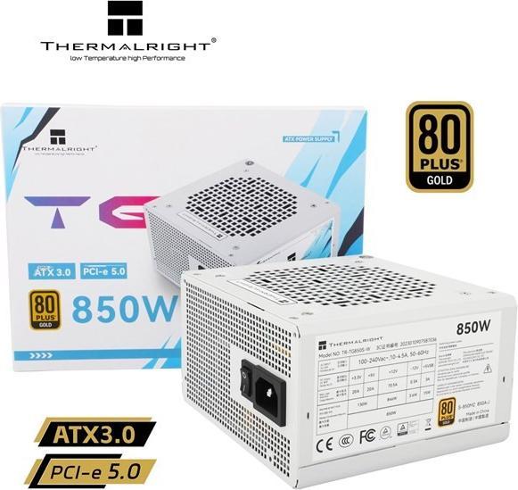 Thermalright TG S (Non-Modular) White with RGB LED lighting - Power supplies - 850 Watt - 120 mm - 80 Plus Gold (850 W)
