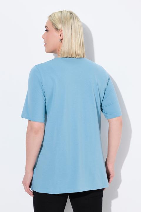 Immagine prodotto Ulla Popken T-shirt dal taglio svasato con scollo a tunica e mezze maniche (42, 44)