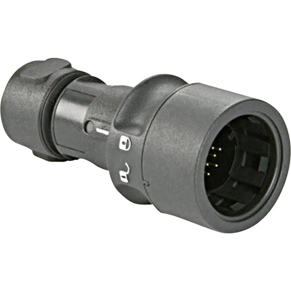 Bulgin PXP6010/02P/CR/0507 Rundsteckverbinder Stecker, gerade Gesamtpolzahl: 2 S, Elektronikkabel + Stecker, Schwarz