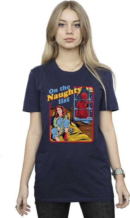 Actual product image Netflix Womens/Ladies Stranger Things Naughty List Cotton Boyfriend T-Shirt (XL)
