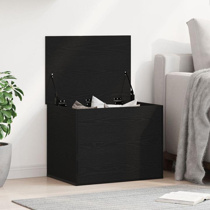 Produktbild VidaXL Aufbewahrungsbox mit Deckel Schwarz Eiche 60x42x46 cm Ingenieurholz (115.92 l)