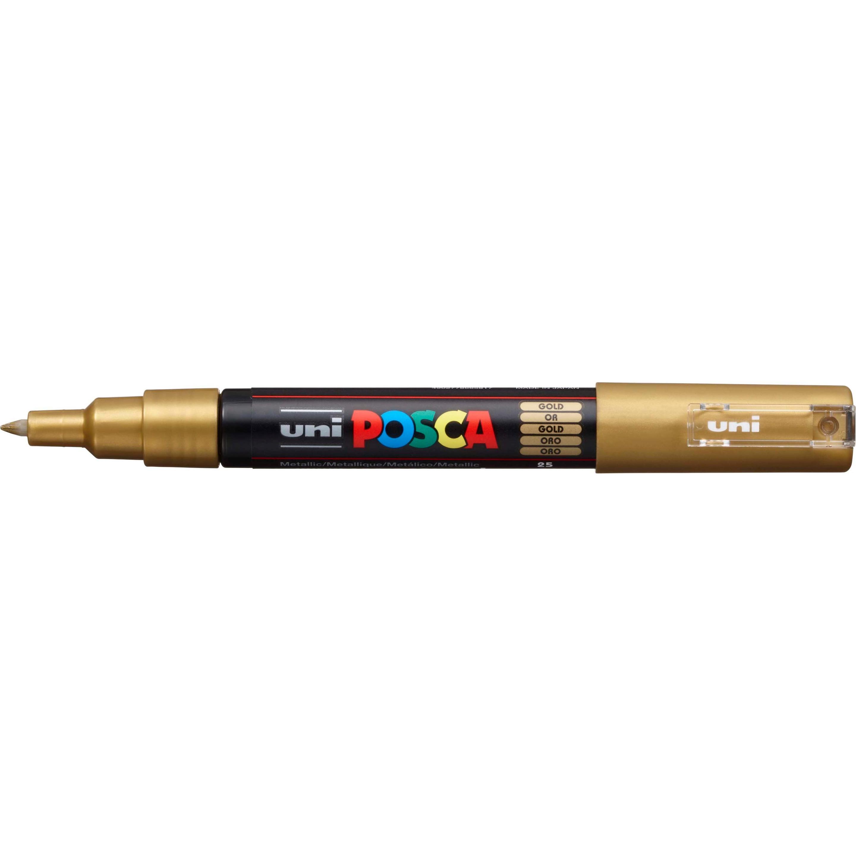 6x Posca, Marker, Marker PC-1M Rundspitze (Gold, Schwarz, 0.70 mm, 1 x)
