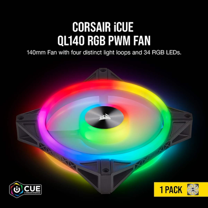 Produktbild Corsair iCUE QL140 RGB (140 mm, 1 x)
