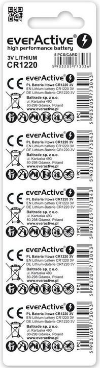 Actual product image Everactive Mini lithium batteries CR1220 in blister pack with 5 pieces (5 pcs., CR1220, 40 mAh)