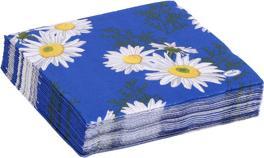 Actual product image Duni 20 SERVIETTEN 24X24 DAISY BLUE (20 x, 24 x 24 cm)