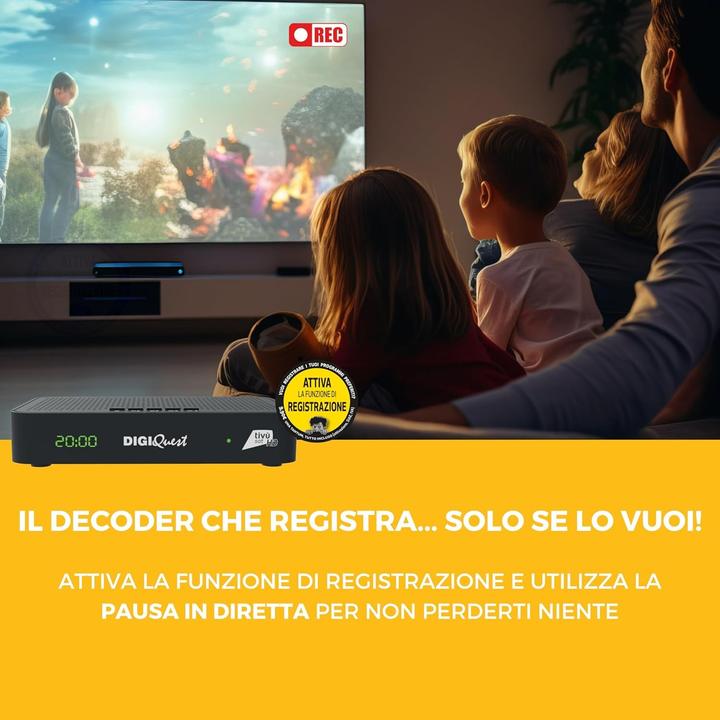 Actual product image Digiquest Tivùsat Maximo Combo Receiver with DVB-S2 and DVB-T2, Recording, DAZN Channels, Smartcard (DVB-S2, DVB-T2)