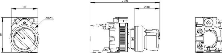Produktbild Siemens Selector switch, 22mm, black, white