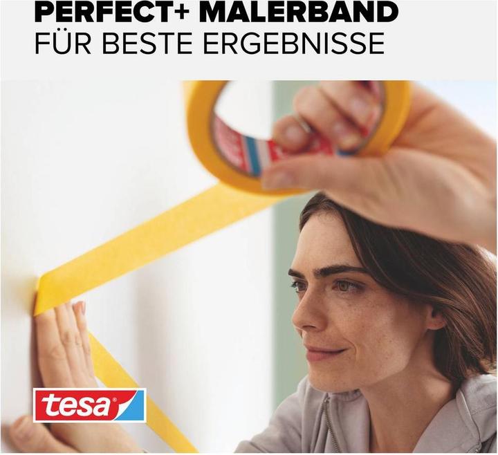 Produktbild tesa Malerkrepp Perfect+, Abdeckklebeband für präzises Abkleben im Innenbereich (30 mm)