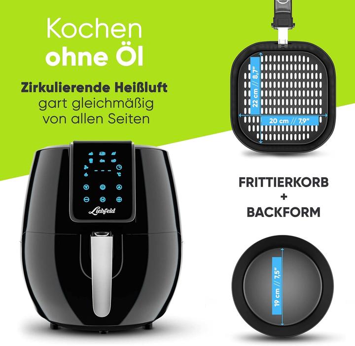 Actual product image Liebfeld XXL Hot Air Fryer Set