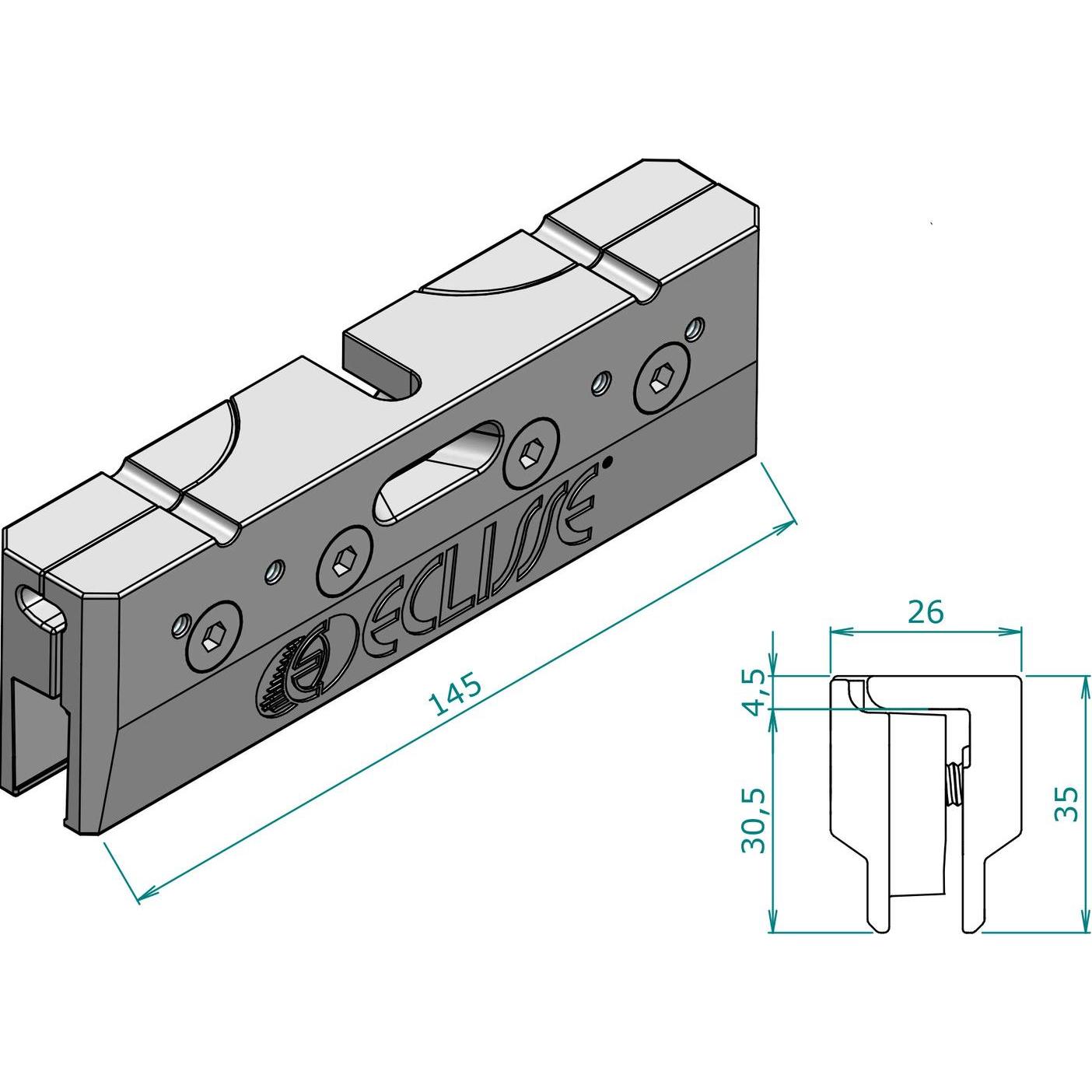 Thumbnail - Eclisse, Türbeschlag + Scharnier, Beschlag für Ganzglastüren