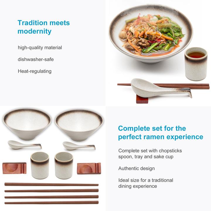 Produktbild Intirilife Ramen Schüssel Set (23 cm, 1.10 l, 10 x)