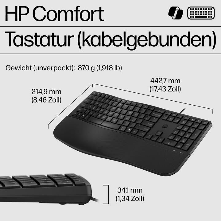 Actual product image HP 485 CFT WD KBD DE (DE, Cable)
