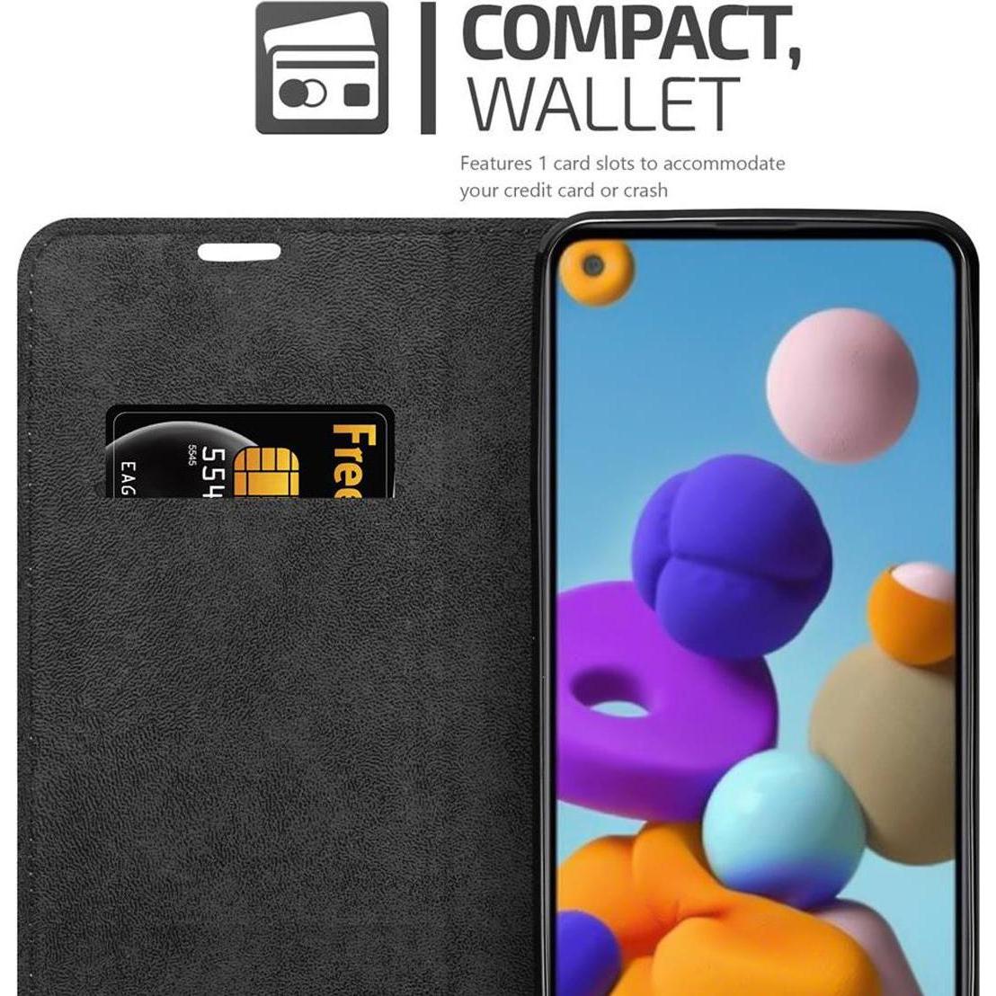 Thumbnail - Cadorabo Book Invisible Magnet Cover (Samsung Galaxy A21), Smartphone Hülle, Schwarz