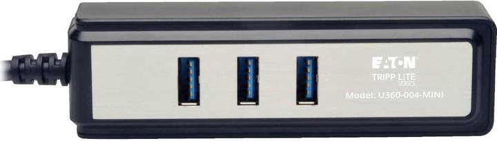 Actual product image Eaton Tripp Lite Series Portable 4-Port USB 3.0 SuperSpeed Mini Hub with Built In Cable (USB-C, 4 Ports)