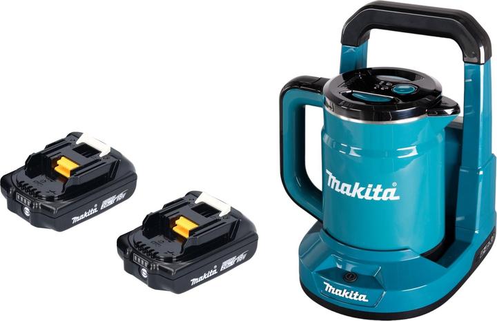 Immagine prodotto Makita Bollitore a batteria DKT 360 A2 36 V ( 2x 18 V ) 0,8 L + 2x batteria ricaricabile 2,0 Ah - senza (0.80 l)