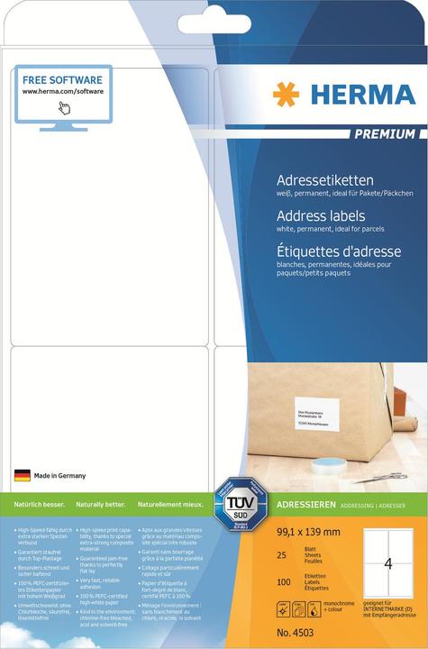 Produktbild HERMA Universal Etiketten A4