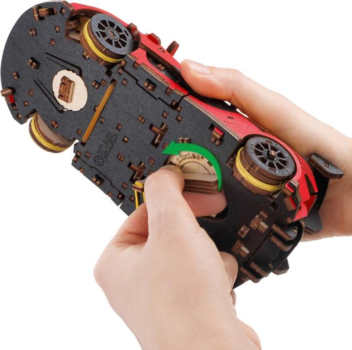 Image du produit Eco Wood Art Kit de maquette 3D en bois - Voiture de course - Rouge (237 pièces)