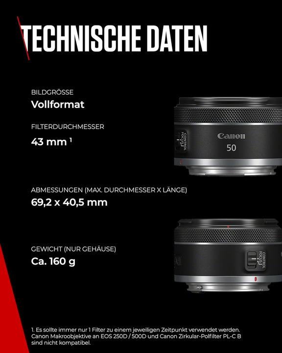 Immagine prodotto Canon RF 50mm f/1.8 STM (Canon RF, Full frame)