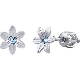 Silvego, Ohrringe, Silver Flower Earrings Beauty withue Brilliance Zirconia SILVEGOB70449BDSLB