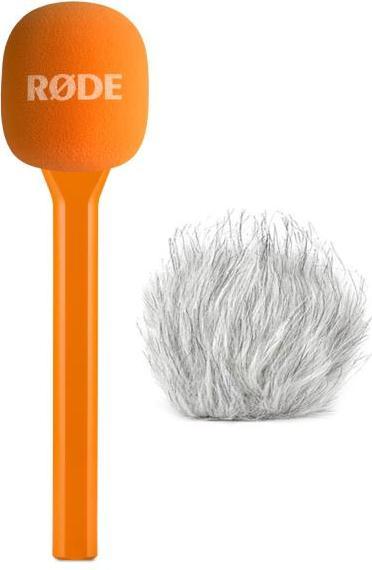 RØDE Handadapter Interview GO Orange mit Fell-Windschutz