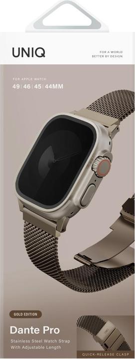 Produktbild Uniq Strap Dante Pro for Apple Watch 49/46/45/44mm Stainless Steel gold (Stainless Steel)