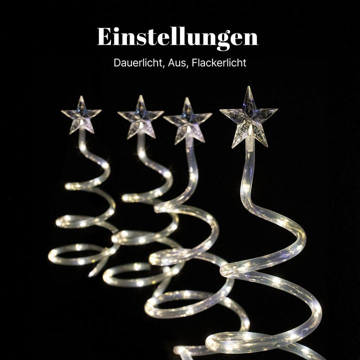 Actual product image Hermex 4er-Set LED Solar-Spiralbaum Lichterkette Weihnachtsdeko Solarleuchte (1.50 m)