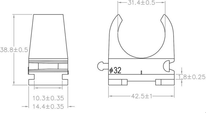 Actual product image Tru Components Pipe support clamp TC-12533304 Bundle Ø range 32 mm (max)