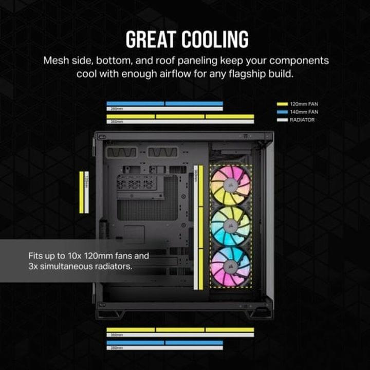 Immagine prodotto Corsair Case iCUE 6500X RGB Midi TG nero (ATX, Mini-ITX, mATX)