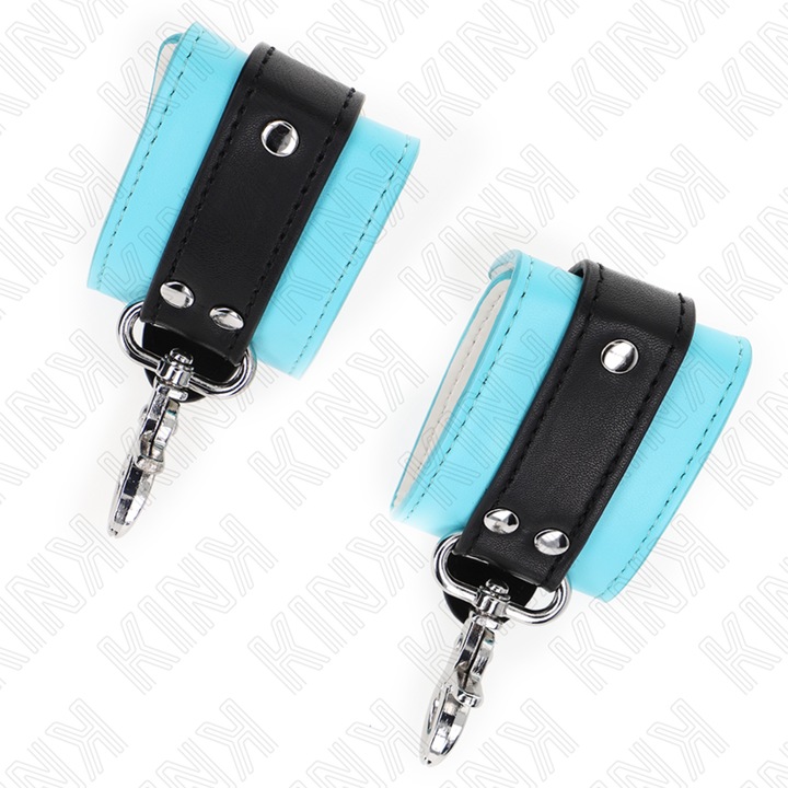 Actual product image Pipedream KINK - PREMIUM LOCKABLE WRIST CUFFS BLACK/BLUE ADJUSTABLE 21-28 CM X 5,5 CM