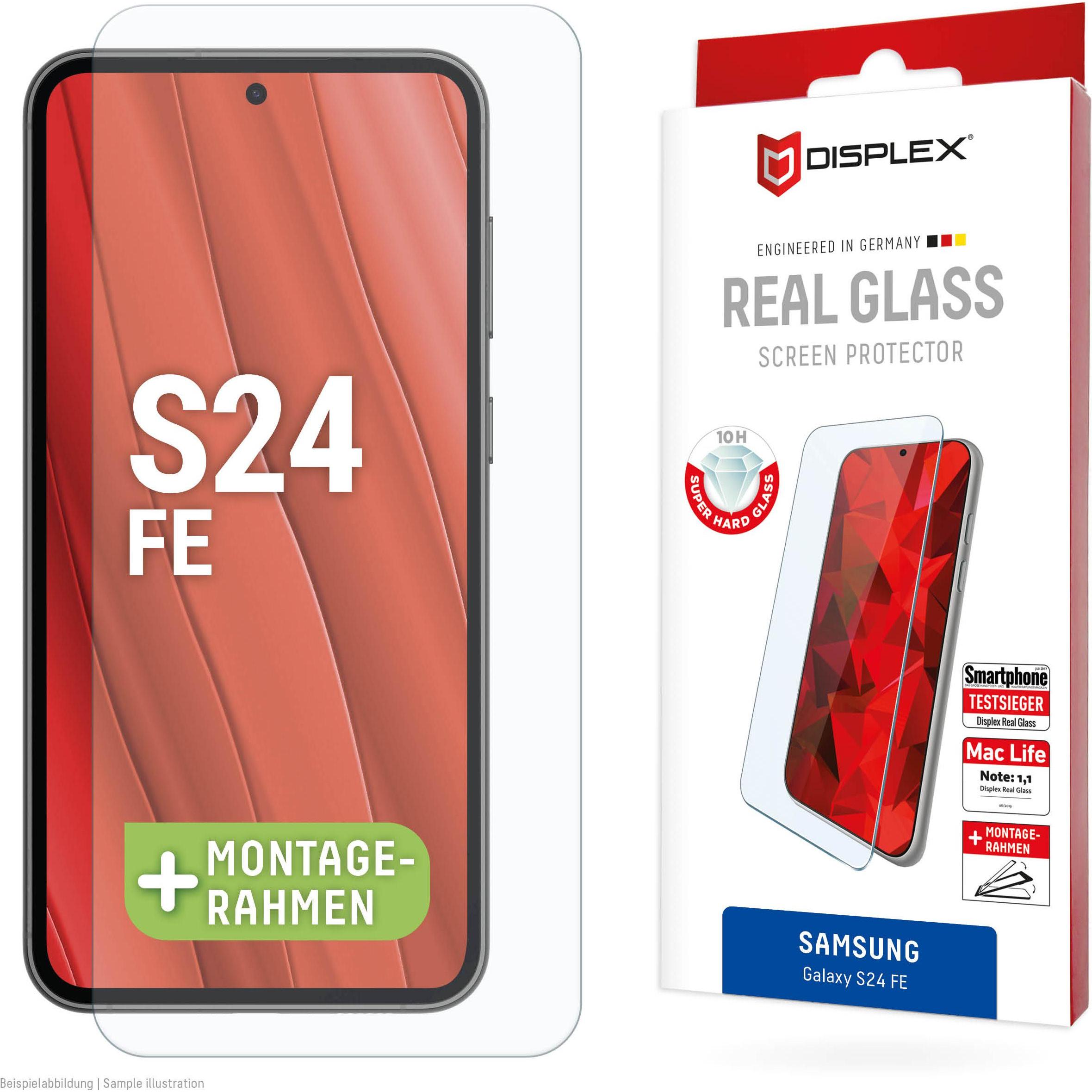 Displex Real Glass, 2D Panzerglas (1 Stück, Samsung Galaxy S24 FE), Smartphone Schutzfolie, Transparent