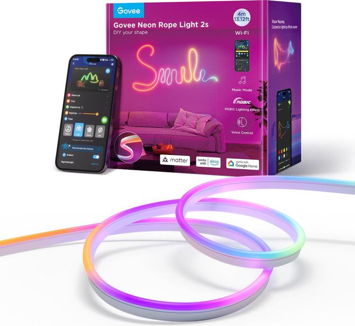 Immagine prodotto Govee Striscia luminosa al neon (RGBIC, 400 cm, Interno)