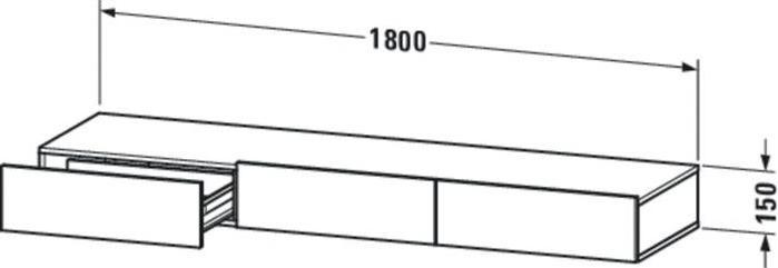 Produktbild Duravit Schubkastenablage DURASTYLE 440x1800x150mm graphit matt