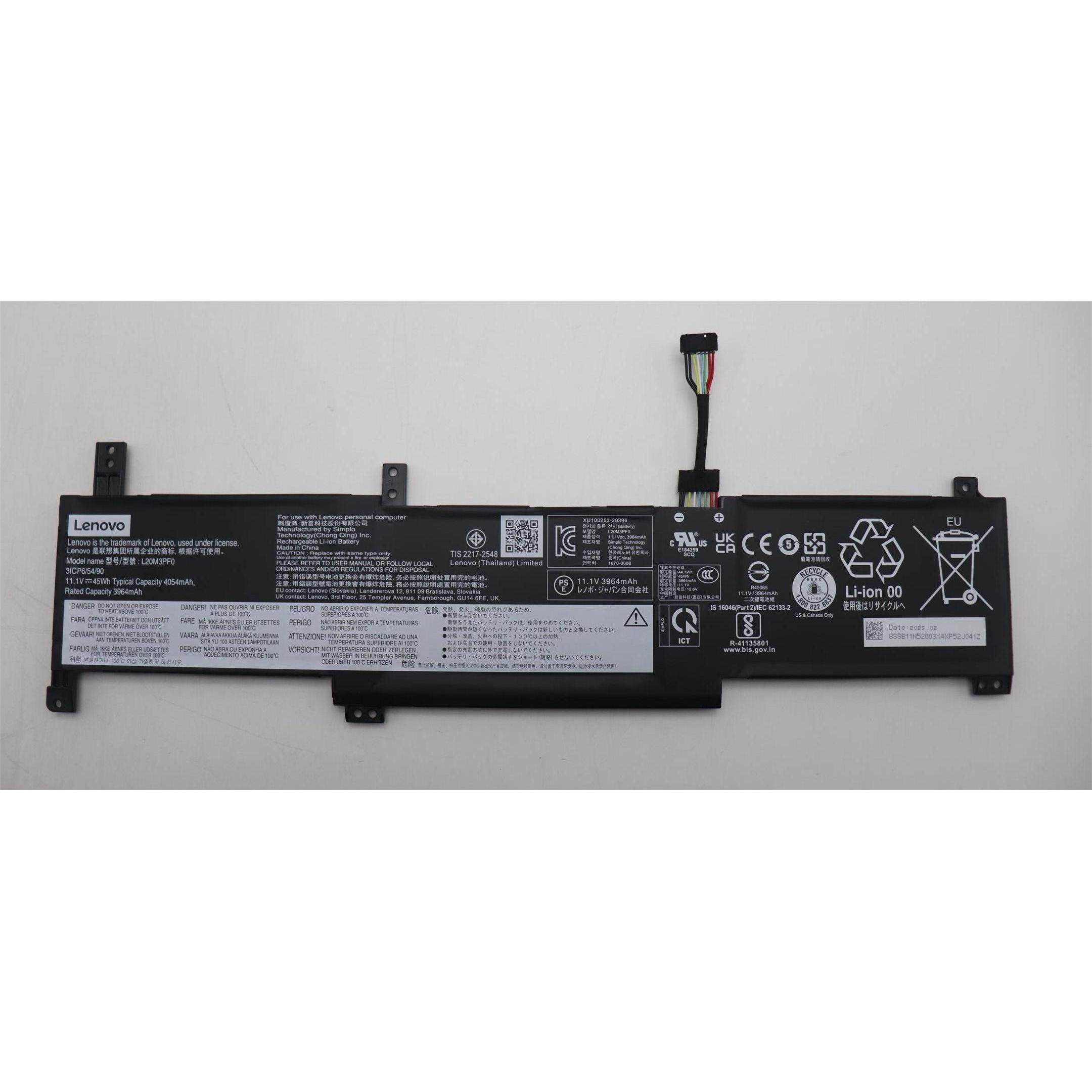 Lenovo BATTERY 3cell 45Wh 11.1V (3 Zellen, 4054 mAh), Notebook Akku