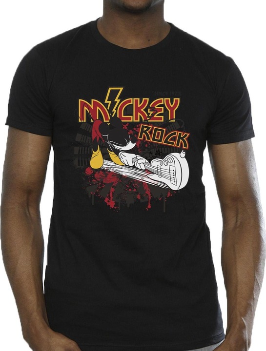 Actual product image Disney Mens Mickey Mouse Smash Guitar Rock T-Shirt (L)