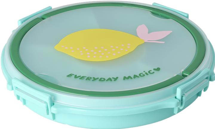 Actual product image Rice - Serving Tray with Handle - Lemon Print - Mint