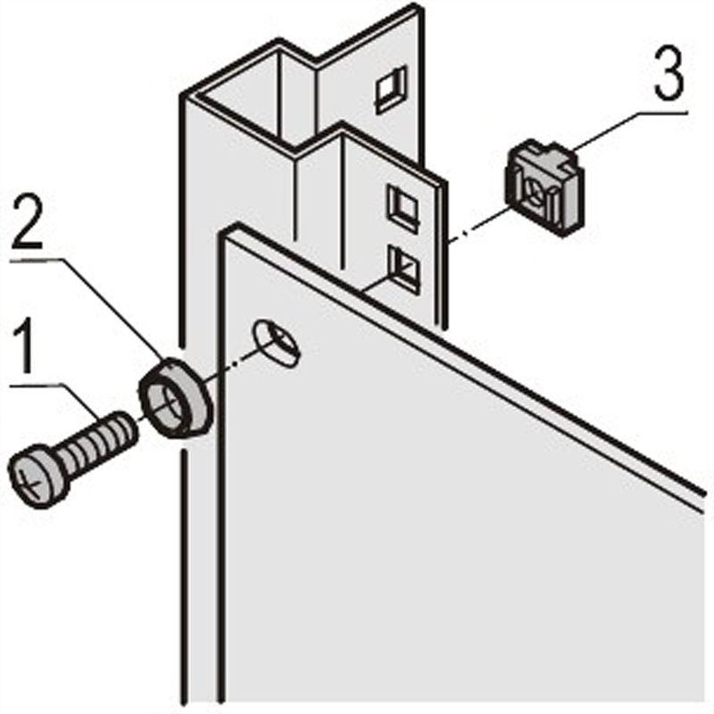 Schroff 19"-Zubehör mechanisch, Serverschrank Zubehör, Silber