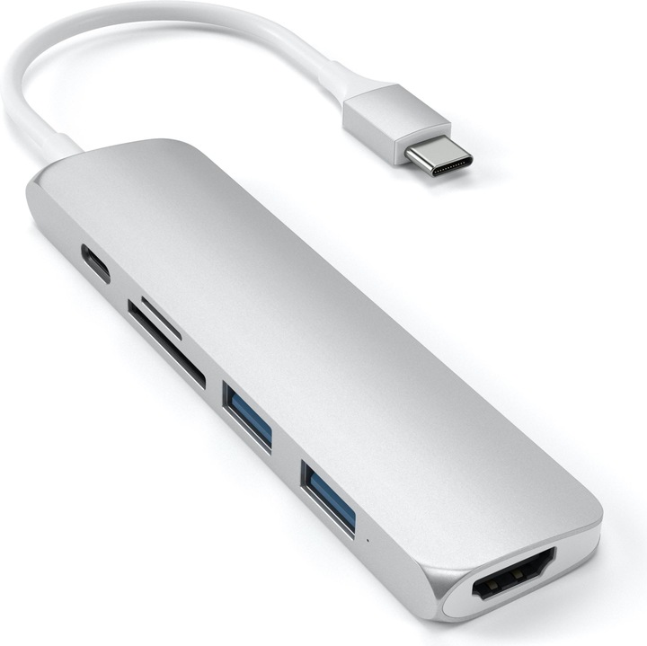 Satechi USB-C Slim Multiport V2 (USB-C, 6 Ports)