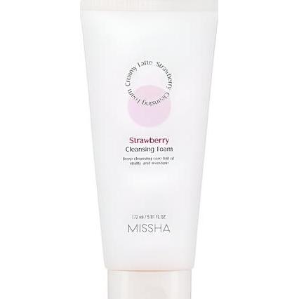 Missha, Pulizia viso, Deep Cleansing Foam Creamy Latte głęboko oczyszczająca pianka do twarzy Strawberry 172ml (Schiuma detergente, 172 ml)