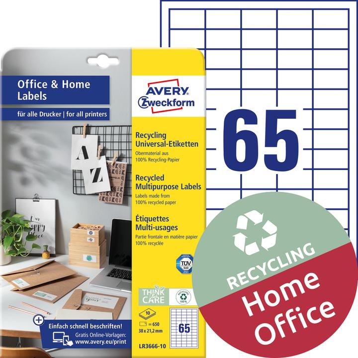 Produktbild Avery Recycling Etiketten, Home Office, Kleinpackung
