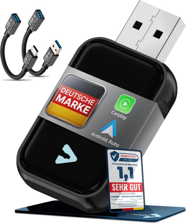 Produktbild Lymaro Auto-Nachrüstadapter für kabelloses CarPlay & Android Auto
