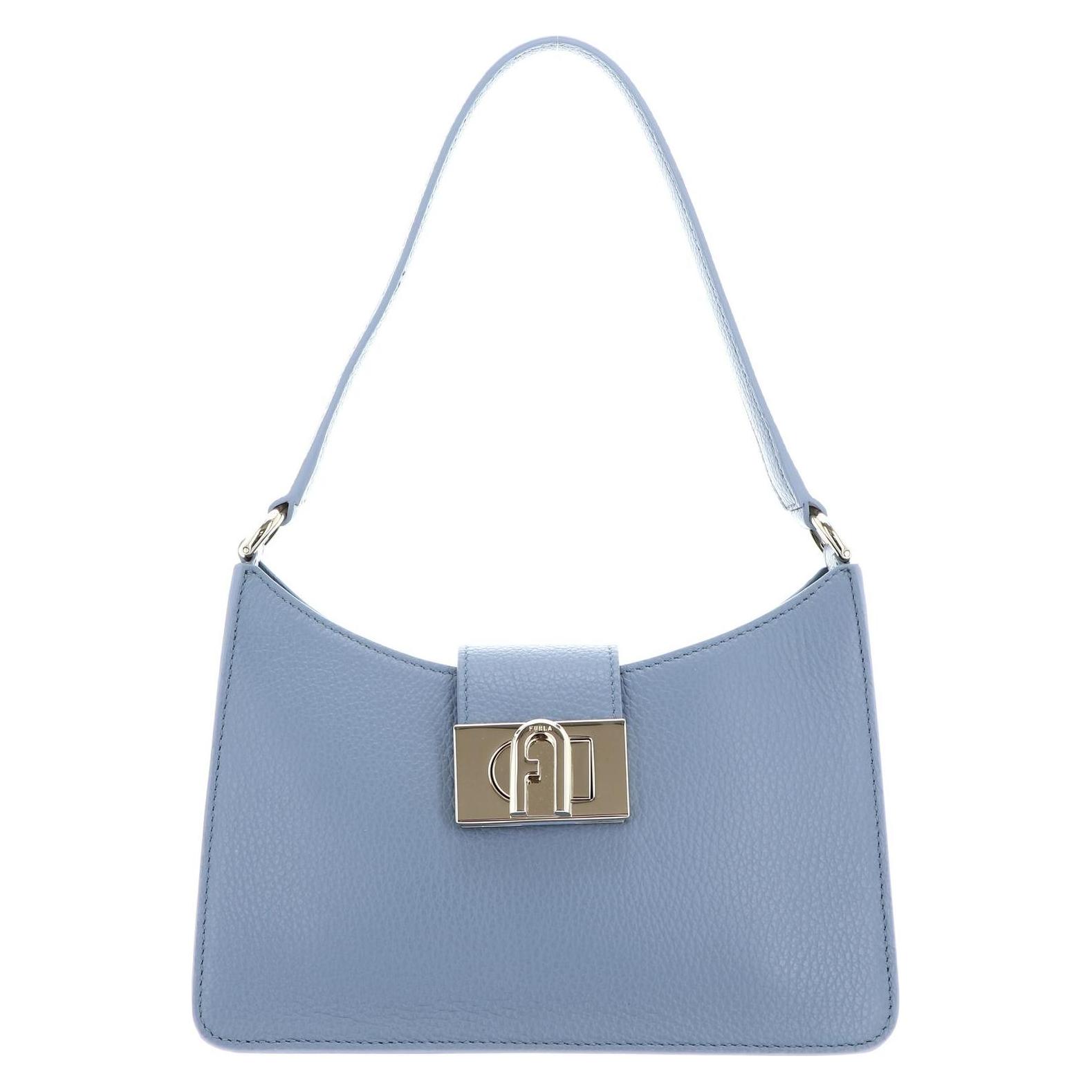 Furla, Damen, Handtasche, 1927 Soft Shoulder Bag, Grau, Blau