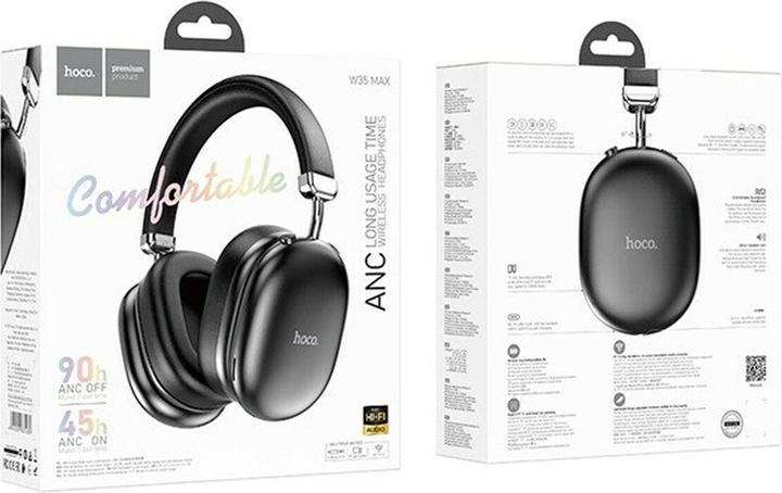 Produktbild Hoco W35 Max Auspicious Headset ANC In-Ear Wireless Bluetooth Schwarz (ANC, 45 h, Kabellos)