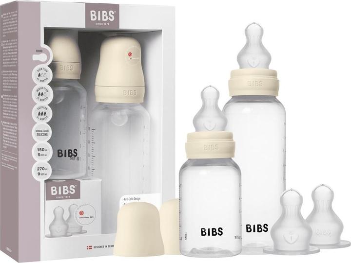 Productafbeelding Bibs Flessenset Grow & Flow Anti Koliek Silicone 150 ml / 270 ml Ivoor (270 ml)