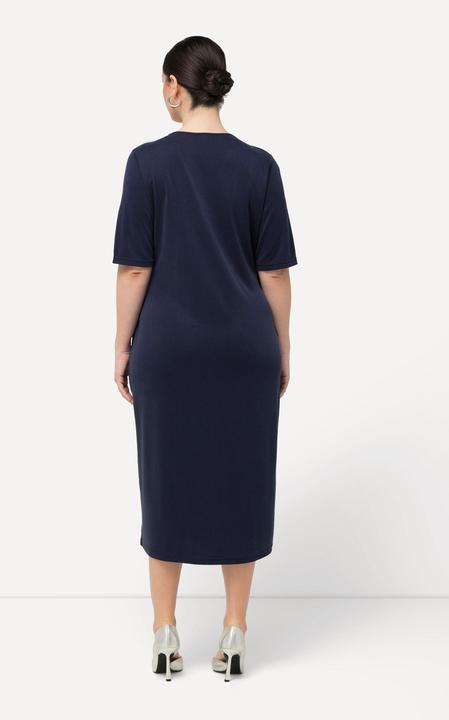 Produktbild Ulla Popken Midikleid, Wickeloptik, V-Ausschnitt, Halbarm, Taschen (62)