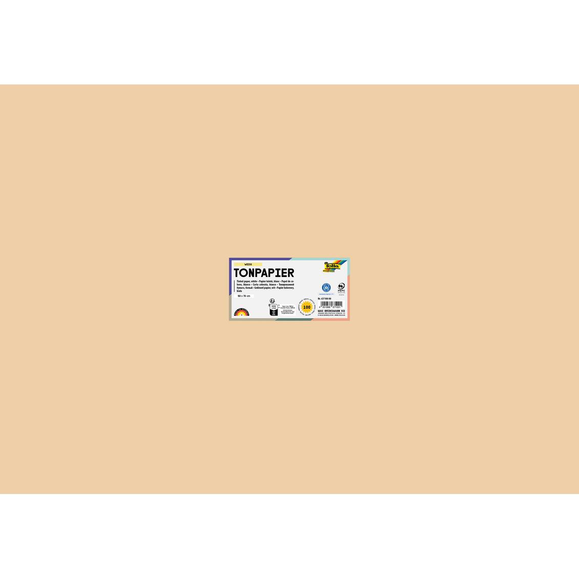 Thumbnail - Folia, Bastelpapier, Tonpapier, (B)500 x (H)700 mm, 130 g/qm, chamois (130 g/m²)
