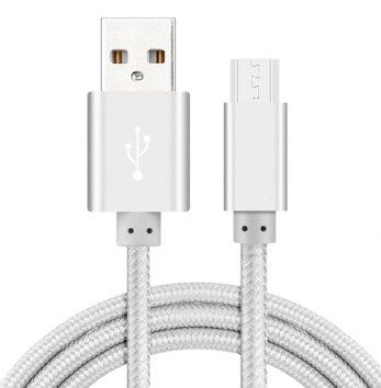 Image du produit Hermex Anki Micro USB Métal Câble de charge Tissu Câble de données 1m ARGENT (1 m, USB 3.0)