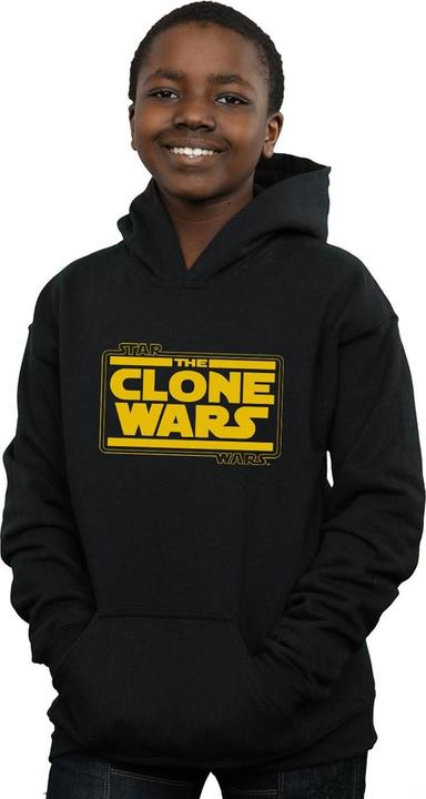 Immagine prodotto Star Wars Clone Wars Logo Felpa con Cappuccio Ragazzi (152, 158)