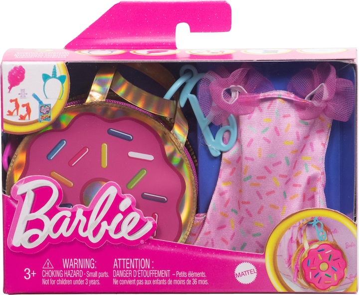Produktbild Barbie Fashion Kleidung und Deluxe-Tasche mit Zubehör im Thekendisplay