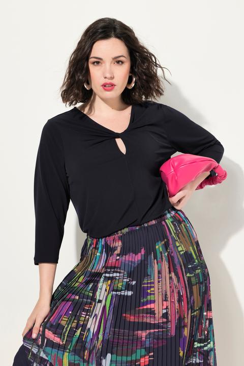 Produktbild Ulla Popken Shirt, drapierter Ausschnitt, Classic, 3/4-Arm (42, 44)
