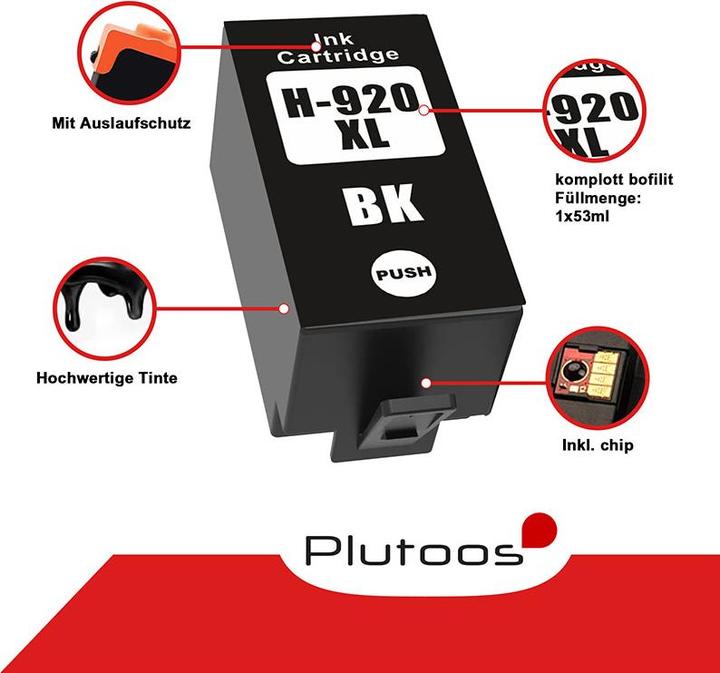 Actual product image Plutoos HP 920XL cartridges XXL compatible, set of 4 colours (C, FC, M, Y)